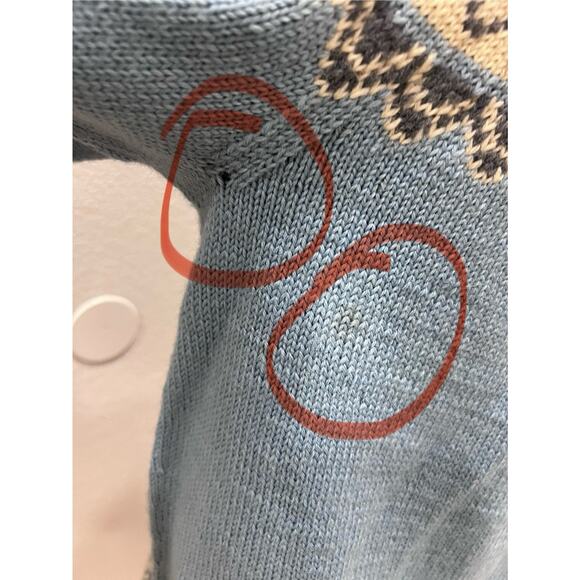 Norway Design Handknitted Wool Cardigan Sweater Fair Isle Nordic Pattern - Picture 7 of 8